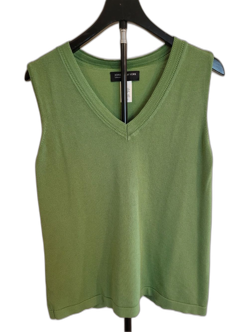 Jones New York Collection Women’s XL Sleeveless V-Neck Knit Top – Green